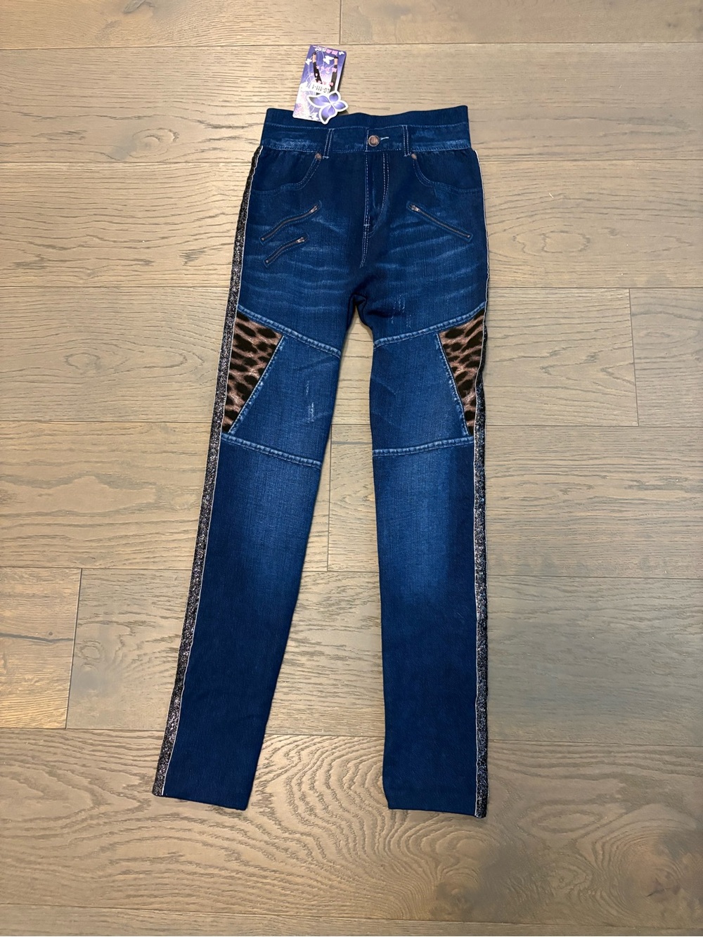 Girls stretchy denim leggings sz 11/12 NWT